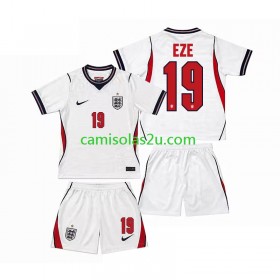 Camisolas de futebol Inglaterra Eberechi Eze 19 Criança Equipamento Principal World Cup 2026 Manga Curta